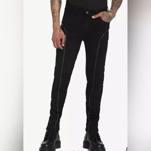 Hot Topic Black Zipper Skinny Jeans